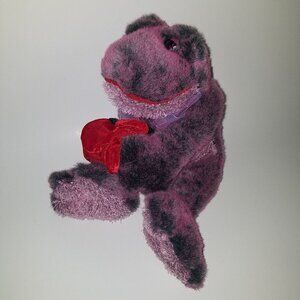 Fine Toy Purple Frog Plush Holding Rose Stuffed Animal Toy Gift Valentine's Day